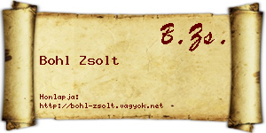 Bohl Zsolt névjegykártya